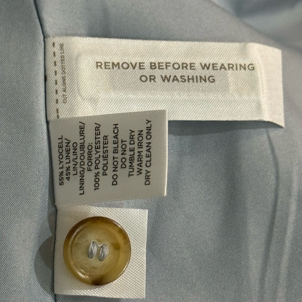 Ann Taylor LOFT Women’s Light Blue Tailored Linen Blazer, Size 8P - Picture 8 of 10